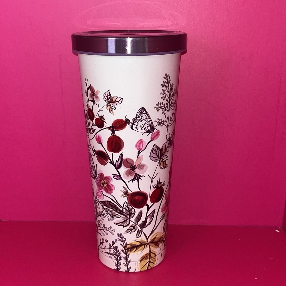 Manna Chilly Tumbler Cold Drink Cup Watercolors Flowers 24 Oz‎